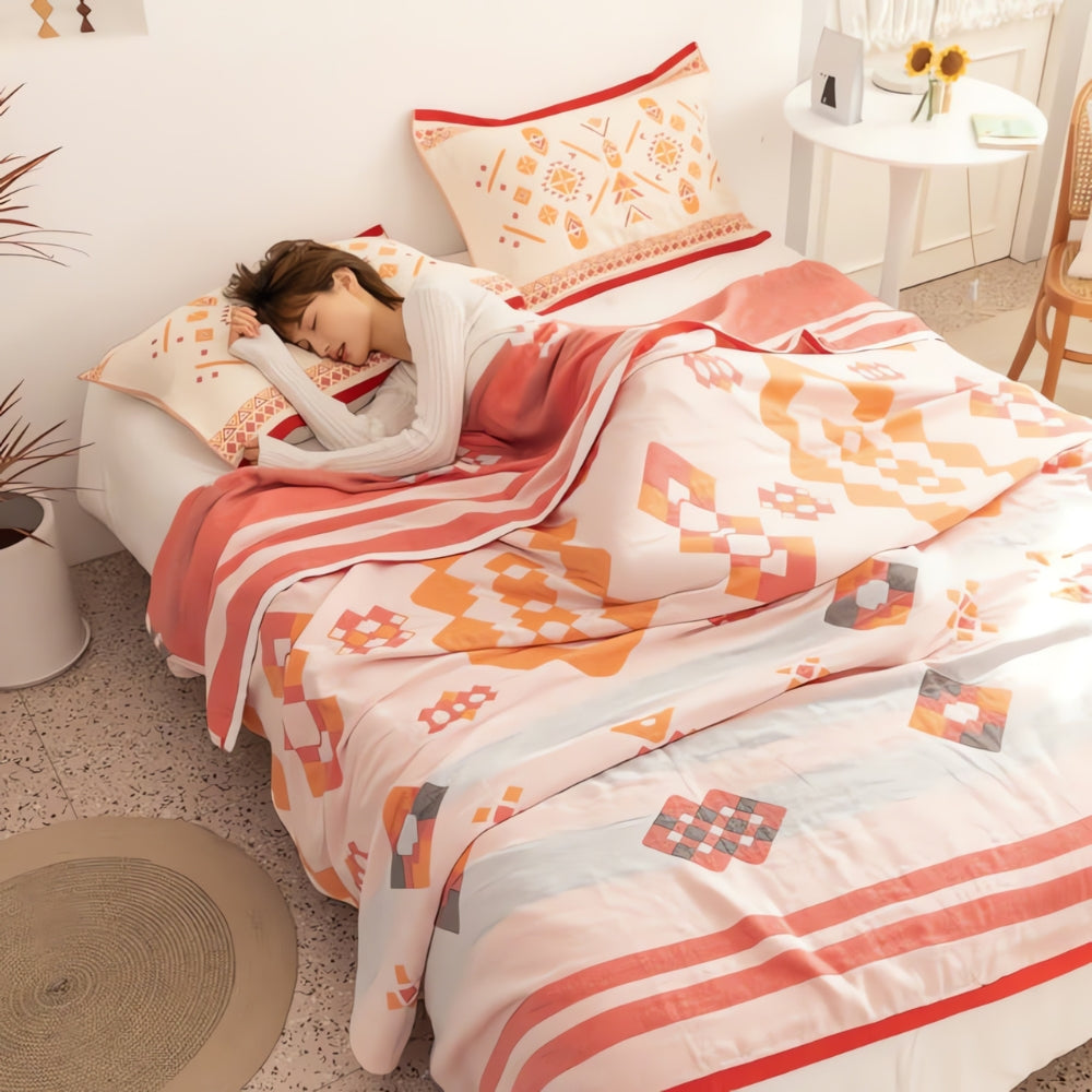 LoungeYard | Chevron Design Four-Layer Cotton Blanket — product view 1