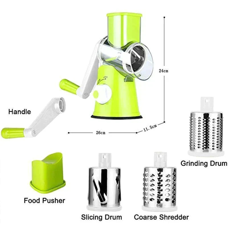 3 in 1 Rotary Cheese Grater Vegetable Slicer | LoungeYard — product view 3