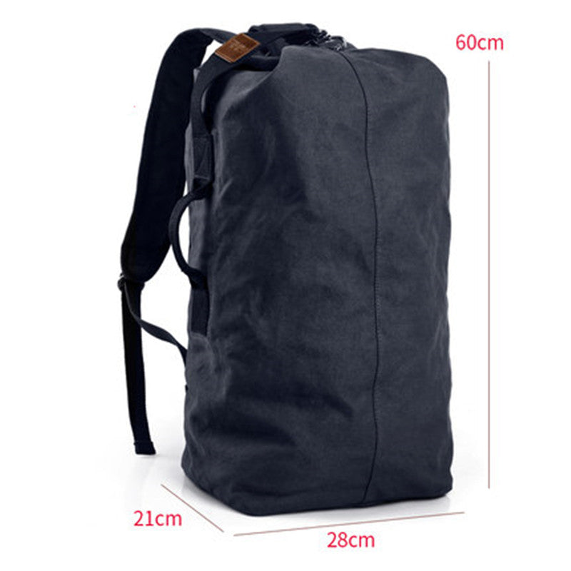 LoungeYard | Large Capacity Canvas Backpack, with Sturdy Material, Multiple Interior Pockets and Multi-purpose Utility, for Outdoor & Travel, Men and Women — product view 4