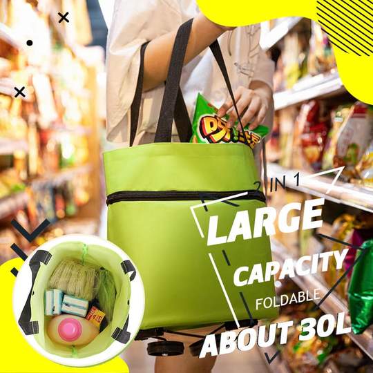 LoungeYard | 2 In 1 Folding Shopping Cart Tote Bag — product view 1