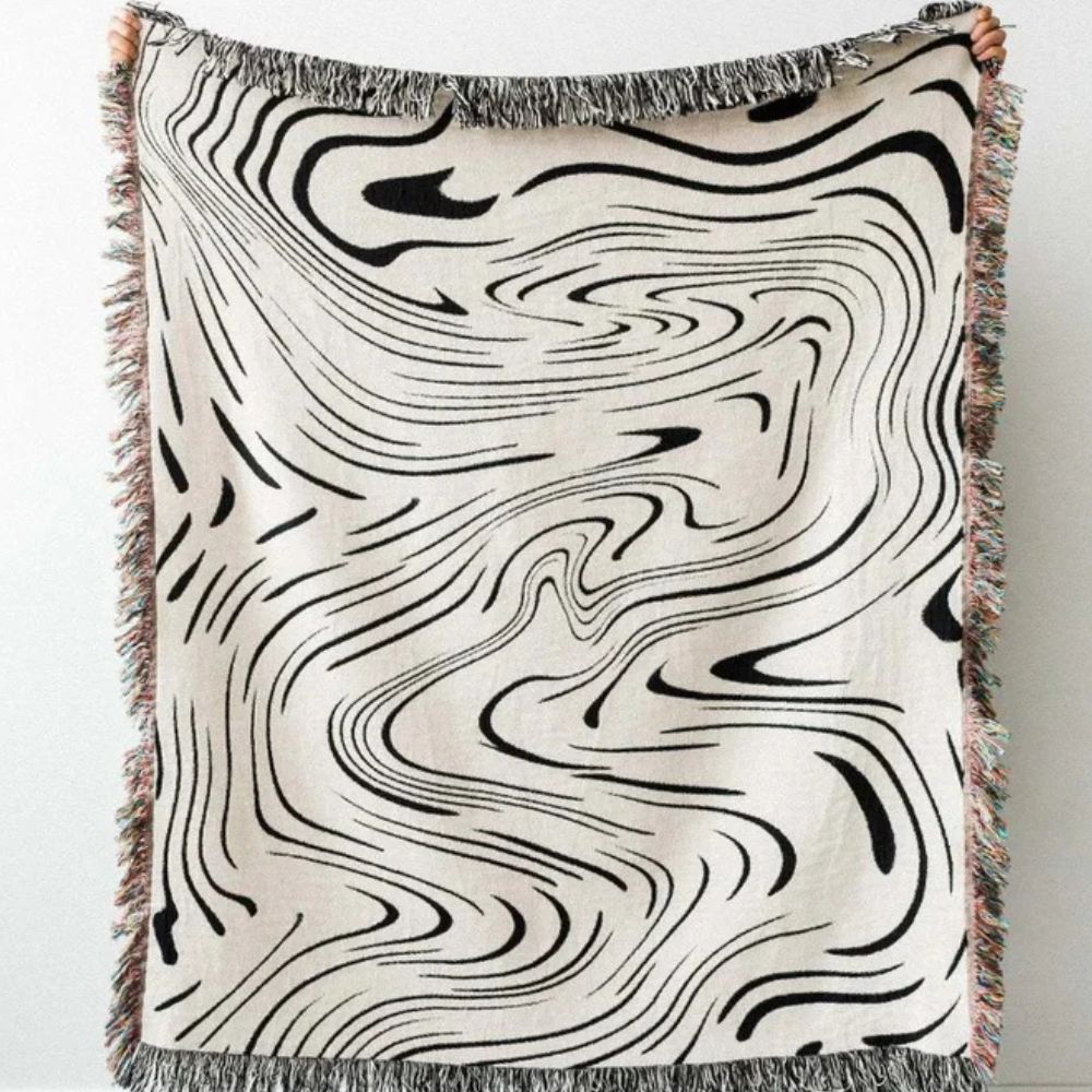 LoungeYard | Marble Woven Throw Blanket — product view 4