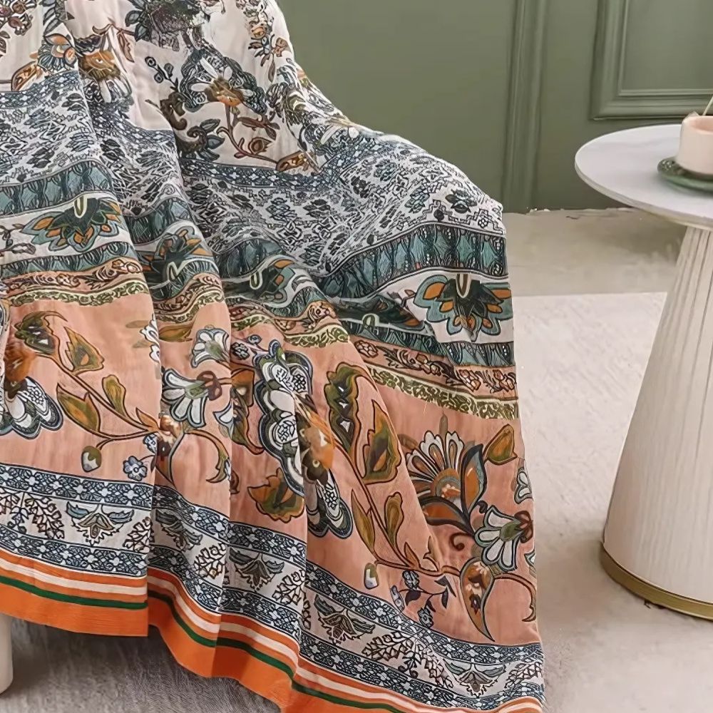 LoungeYard | Meadow Bliss Boho Floral Blanket — product view 3