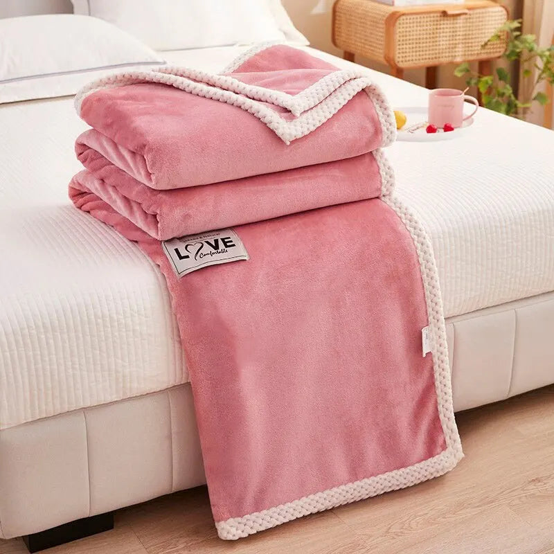 LoungeYard | Pink Flannel Fleece Blanket - BlushCozy — product view 2