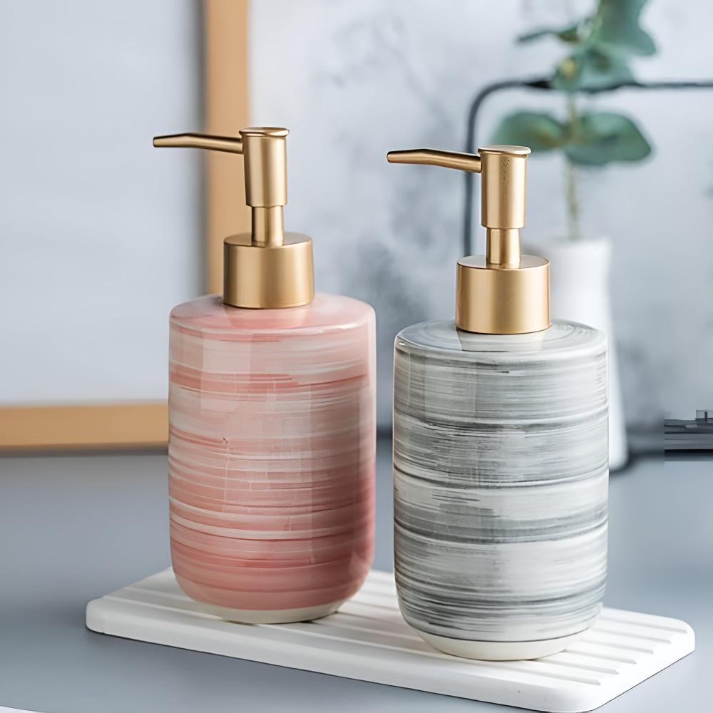 LoungeYard | Marble Ceramic Soap Dispenser — product view 2