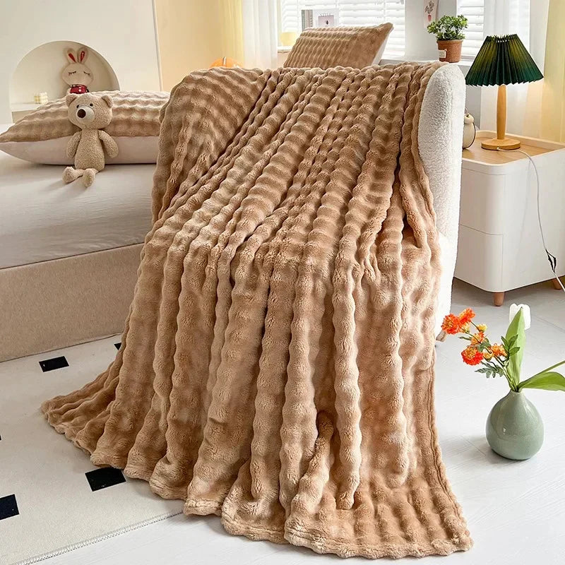 LoungeYard | Luxury Bubble Texture Fleece Blanket - BubbleNest — product view 4