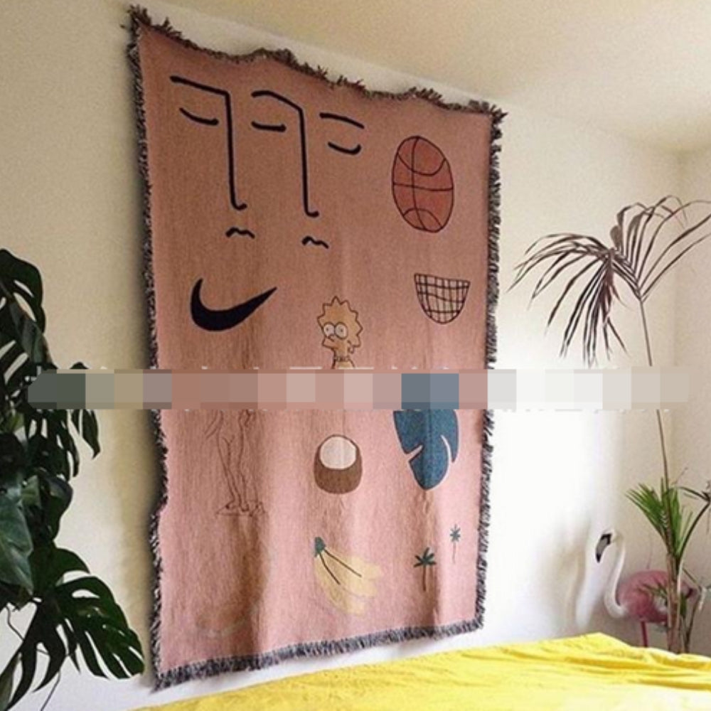 LoungeYard | Pink Muse Woven Blanket — product view 3