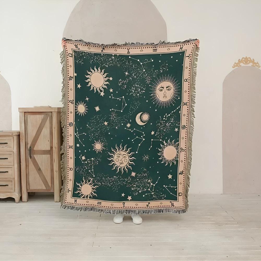 LoungeYard | Sun Moon Stars Celestial Blanket — product view 1