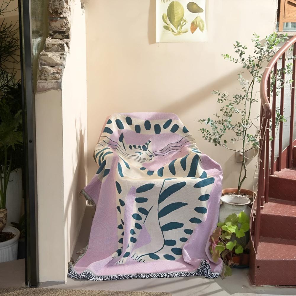 LoungeYard | Artful She Tiger Throw Blanket — product view 1