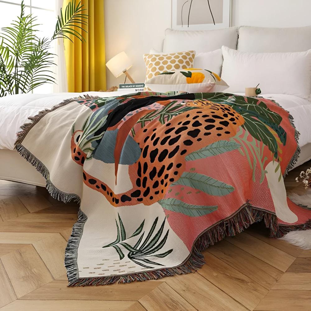 LoungeYard | Jungle Leopard Patterned Throw Blanket — product view 3