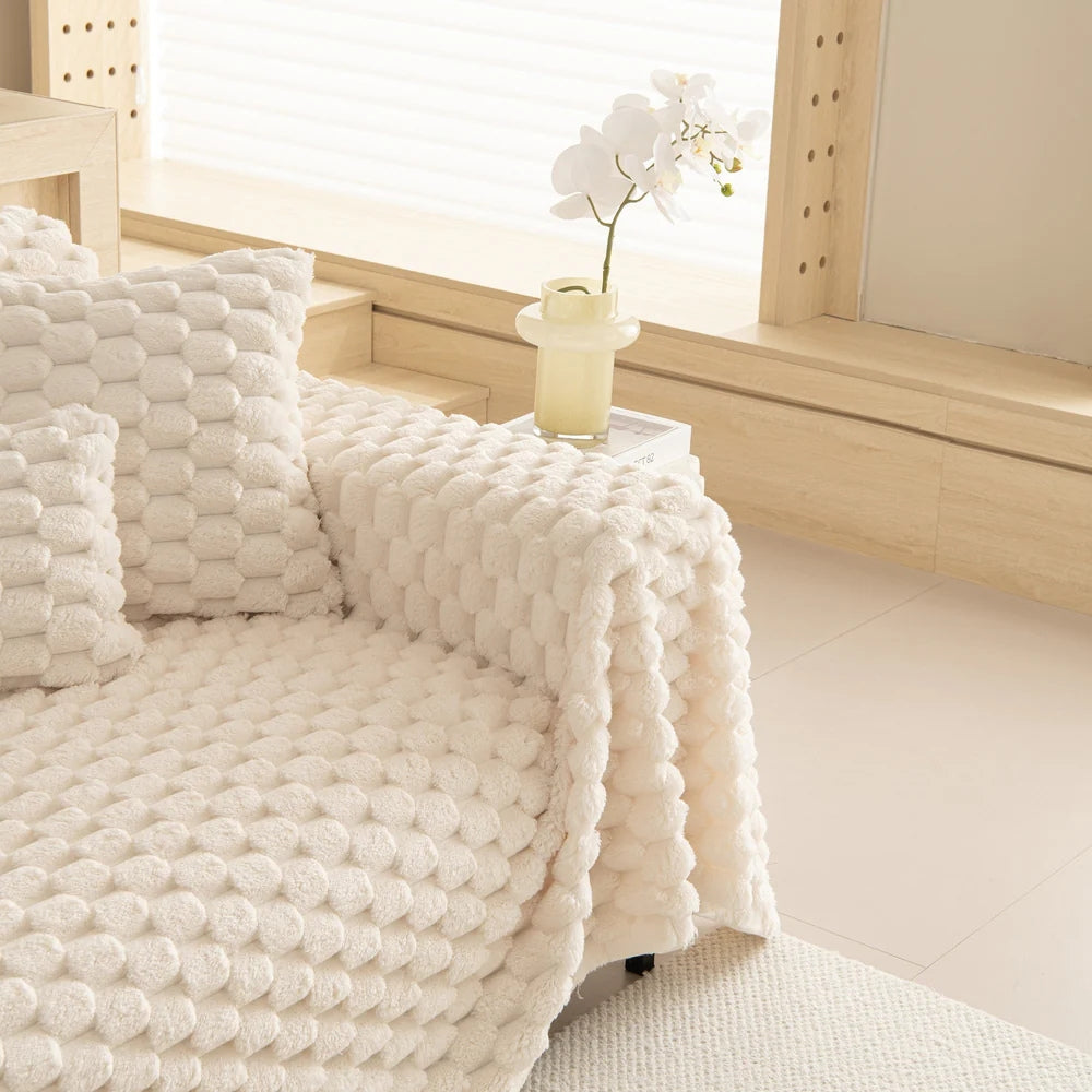 LoungeYard | Tufted Rabbit Faux Sofa Cover — product view 1