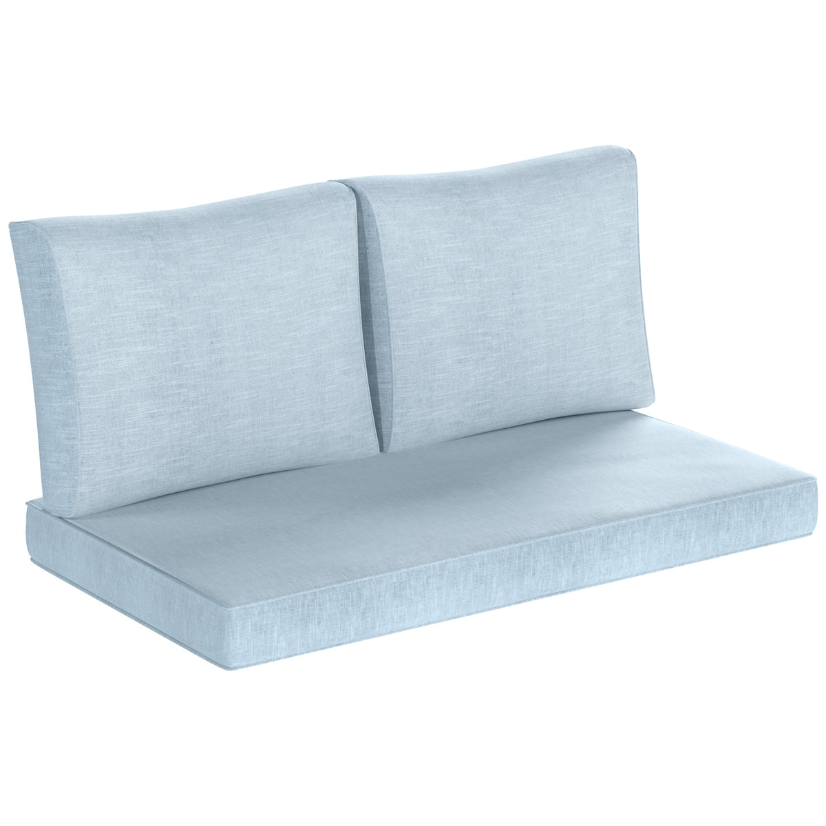 2 Seater Outdoor Seat Cushions with Backrest, Light Blue — product view 1