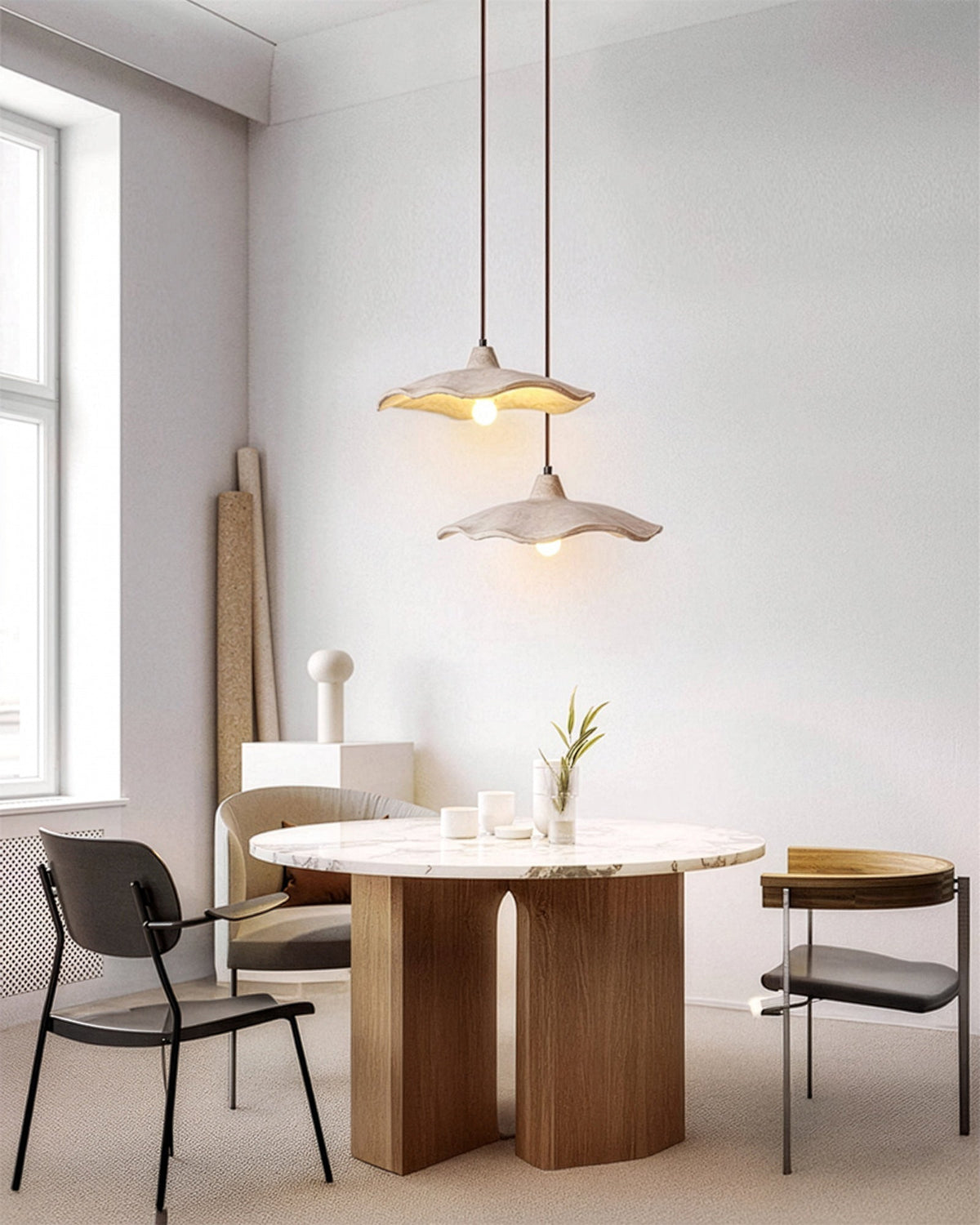 WOMO Modern Flower Cement Pendant Light - WM3102 — product view 4