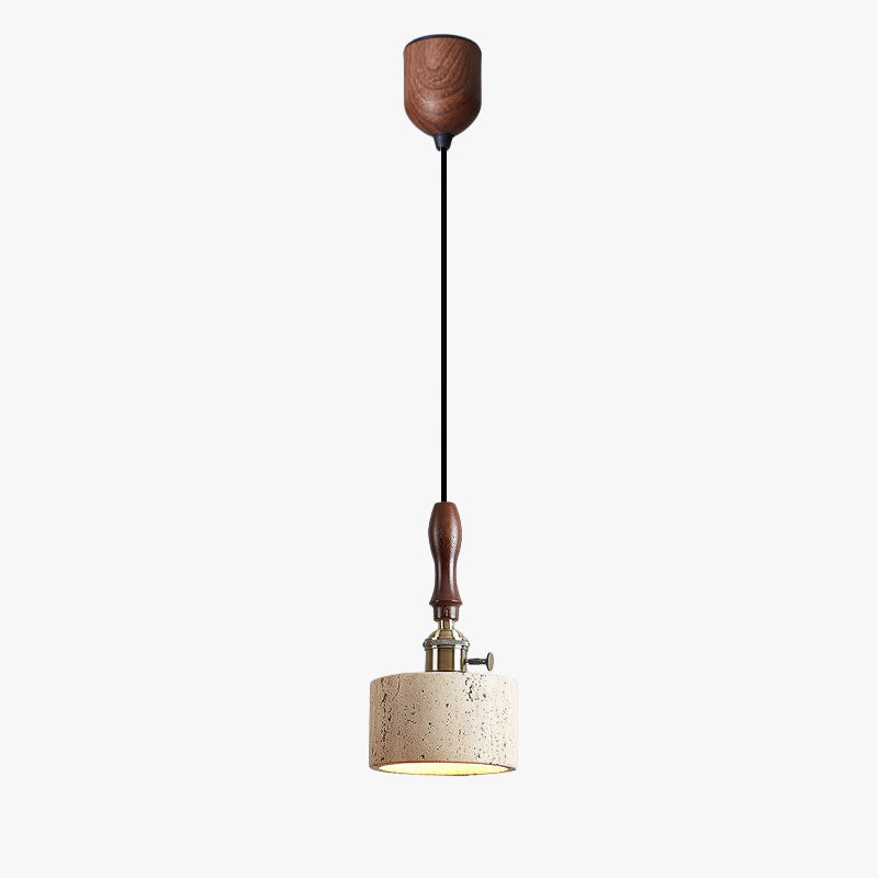 WOMO Travertine Drum Pendant Light - WM3103 — product view 1