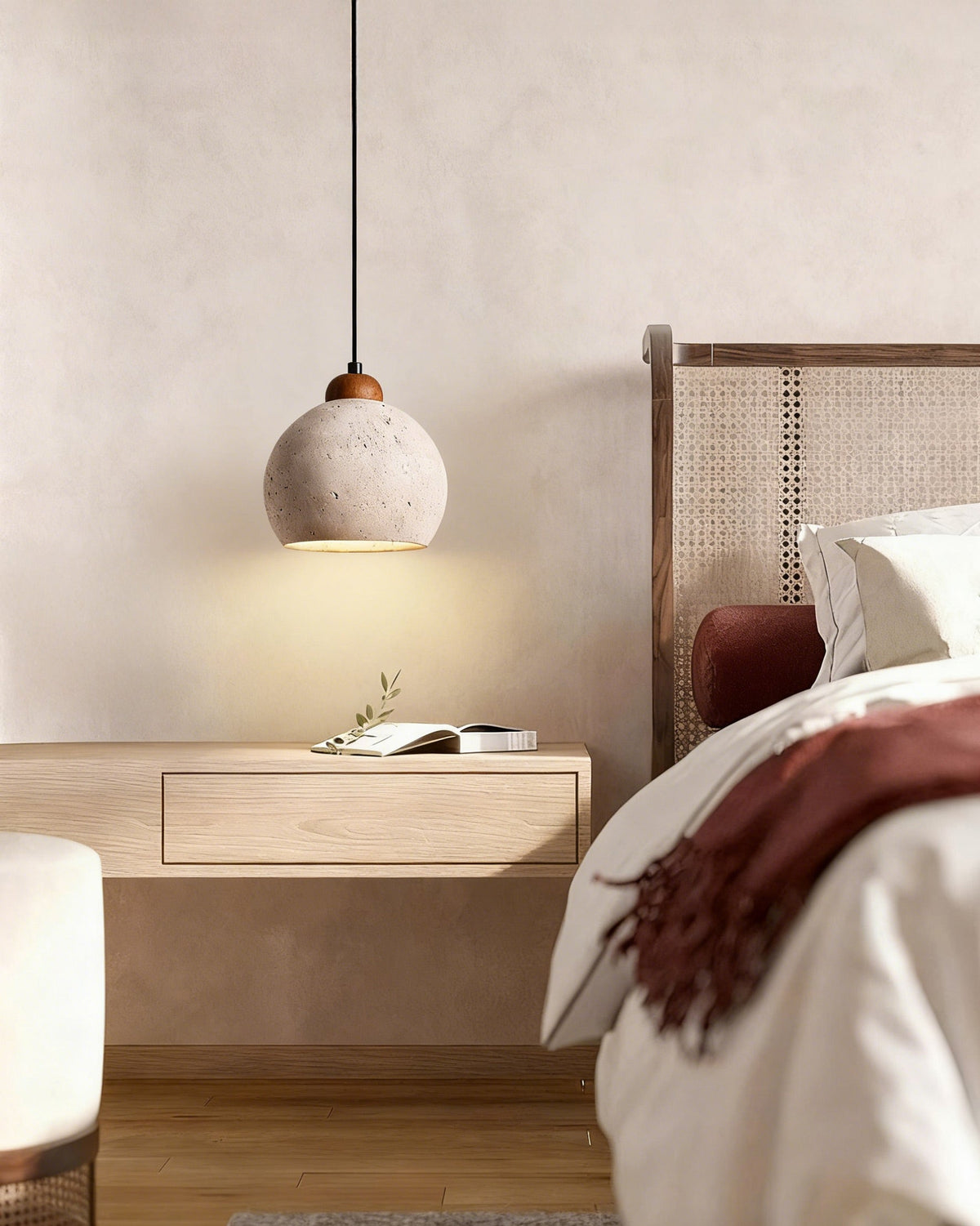 WOMO Travertine Globe Pendant Light - WM3104 — product view 4
