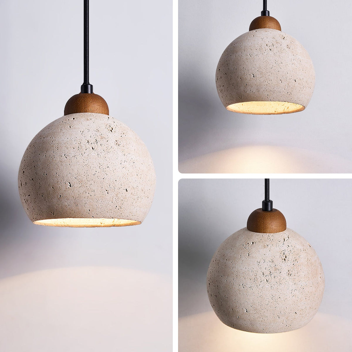 WOMO Travertine Globe Pendant Light - WM3104 — product view 6