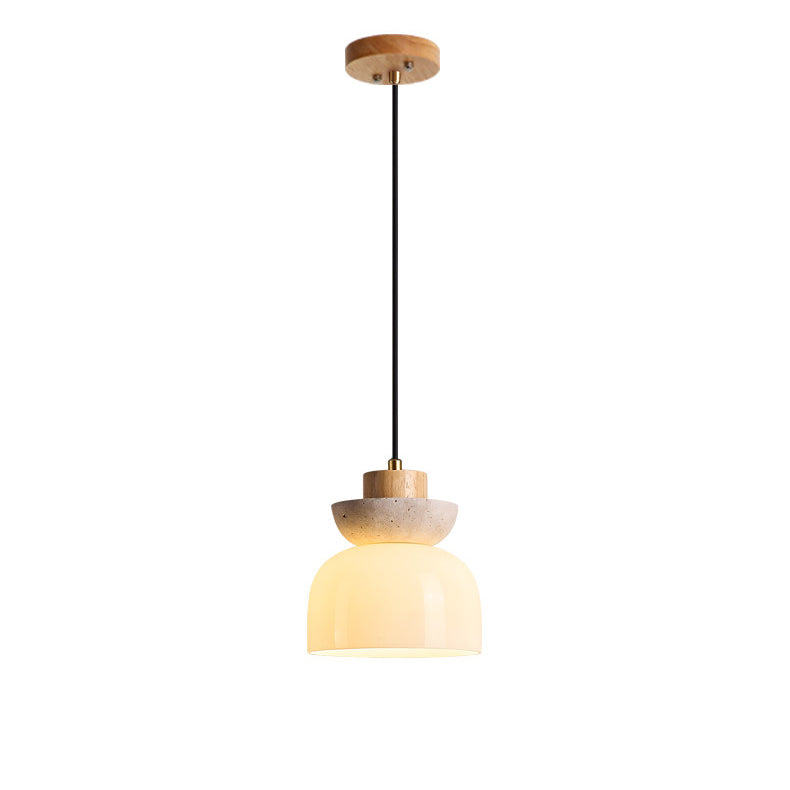 WOMO Travertine Glass Globe Pendant Light - WM3105 — product view 1