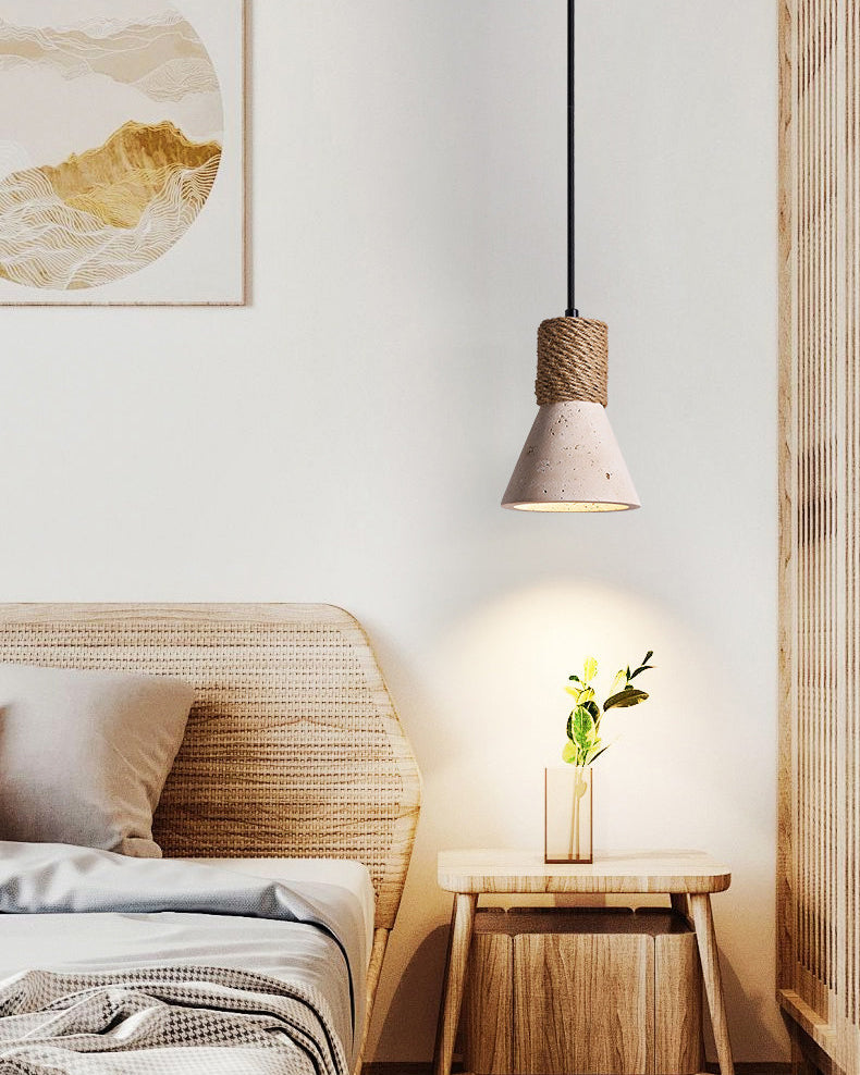 WOMO Travertine Cone Pendant Light - WM3106 — product view 2