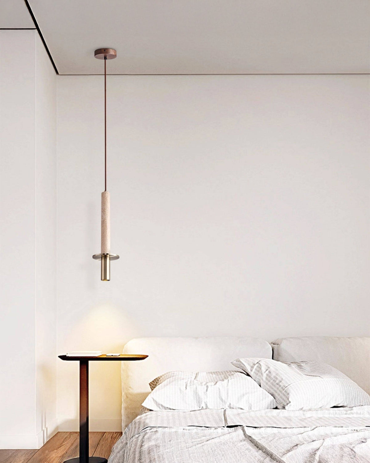 WOMO Travertine Long Cylinder Pendant Light - WM3110 — product view 4