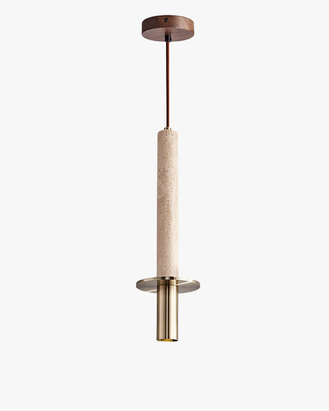 WOMO Travertine Long Cylinder Pendant Light - WM3110 — product view 3