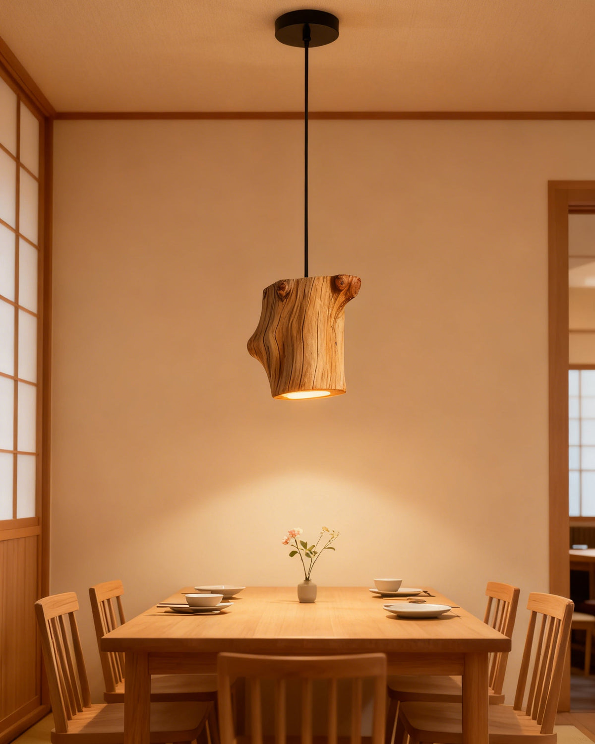 WOMO Natural Wood Pendant Light - WM3120 — product view 5