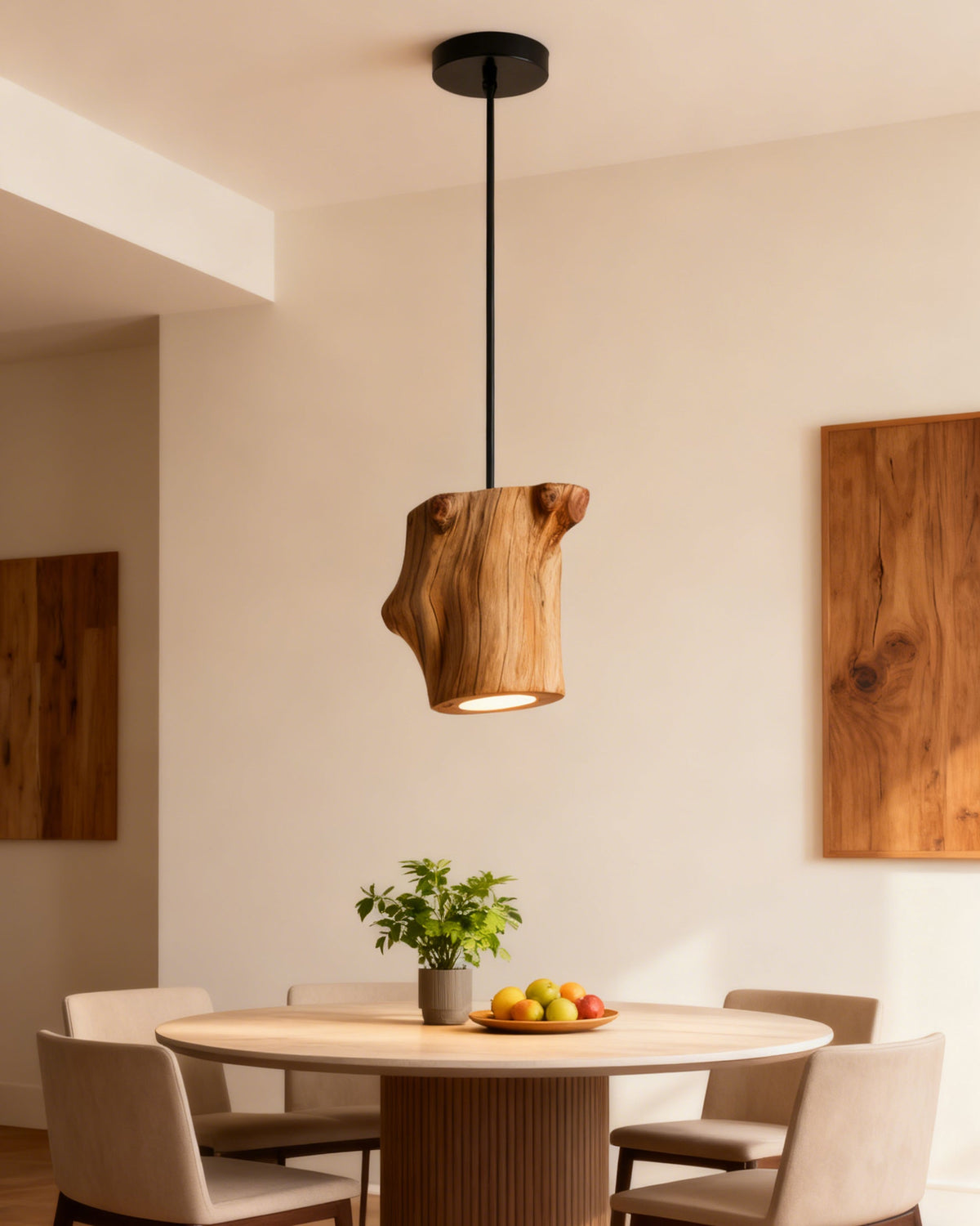 WOMO Natural Wood Pendant Light - WM3120 — product view 2