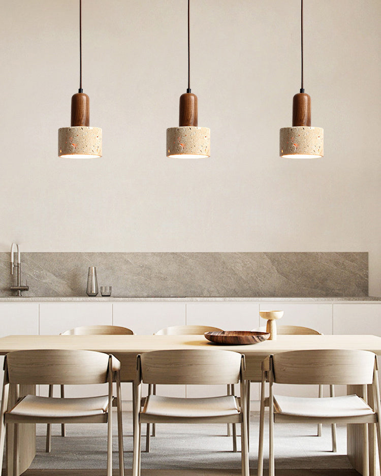 WOMO Travertine Drum Pendant Light - WM3121 — product view 5
