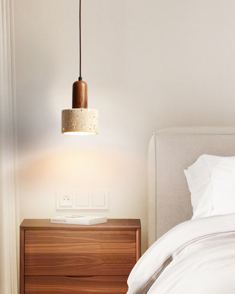 WOMO Travertine Drum Pendant Light - WM3121 — product view 6
