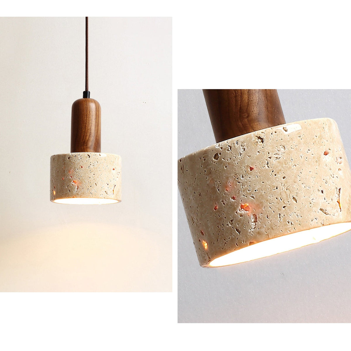 WOMO Travertine Drum Pendant Light - WM3121 — product view 7