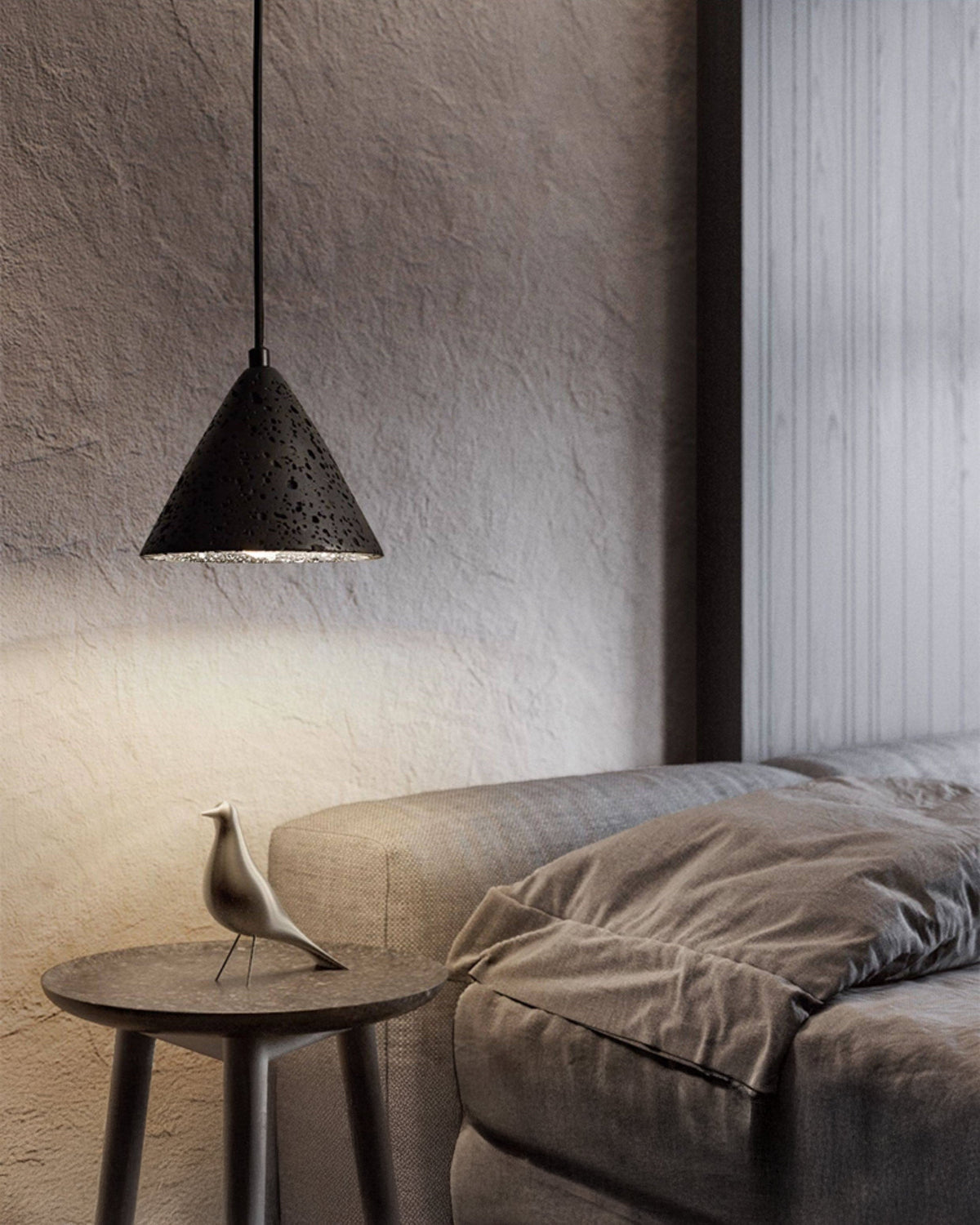 WOMO Black Travertine Cone Pendant Light - WM3122 — product view 4