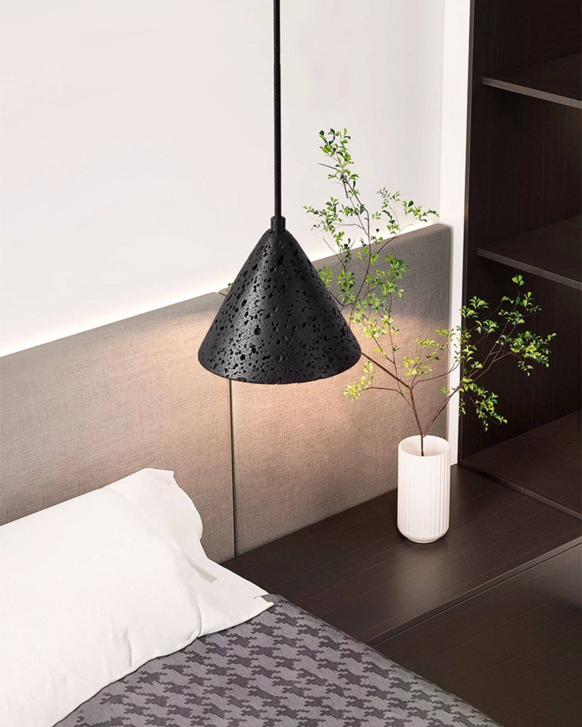 WOMO Black Travertine Cone Pendant Light - WM3122 — product view 5