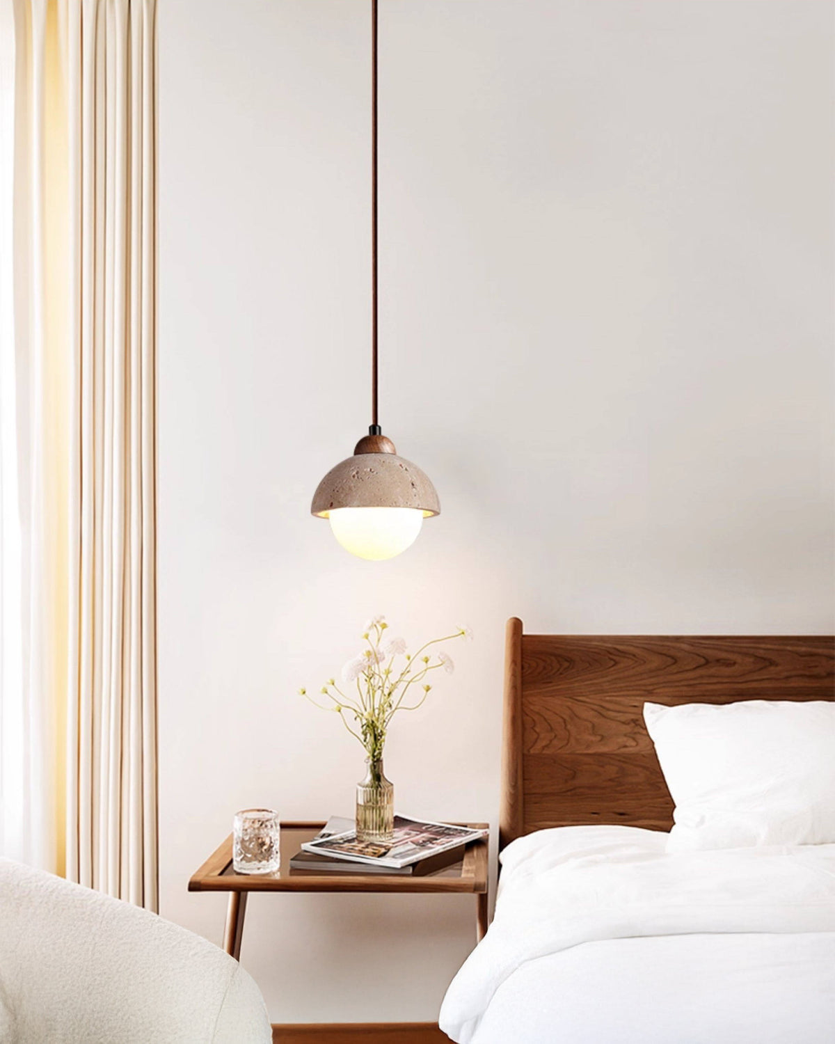 WOMO Travertine Globe Pendant Light - WM3125 — product view 7