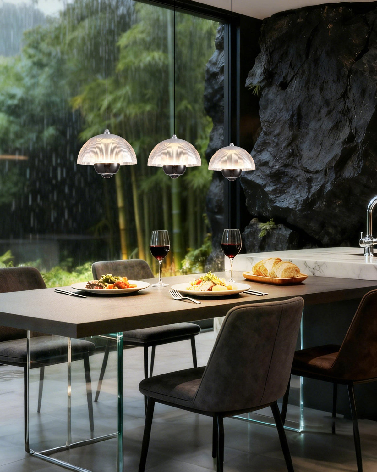 WOMO Minimalist Metal Dome Pendant Light - WM3132 — product view 3