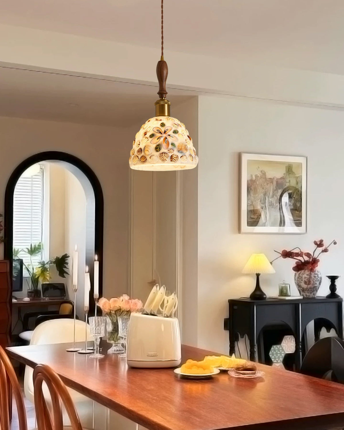 WOMO Art Glass Bell Pendant Light - WM3139 — product view 2