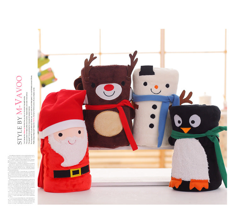 Cartoon Double Sided Flannel Christmas Blanket — product view 5