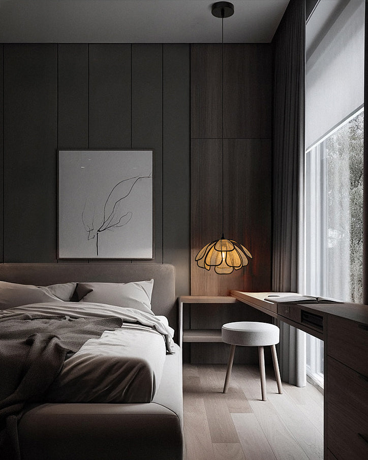 WOMO Flower Shape Fabric Pendant Light-WM3151 — product view 6