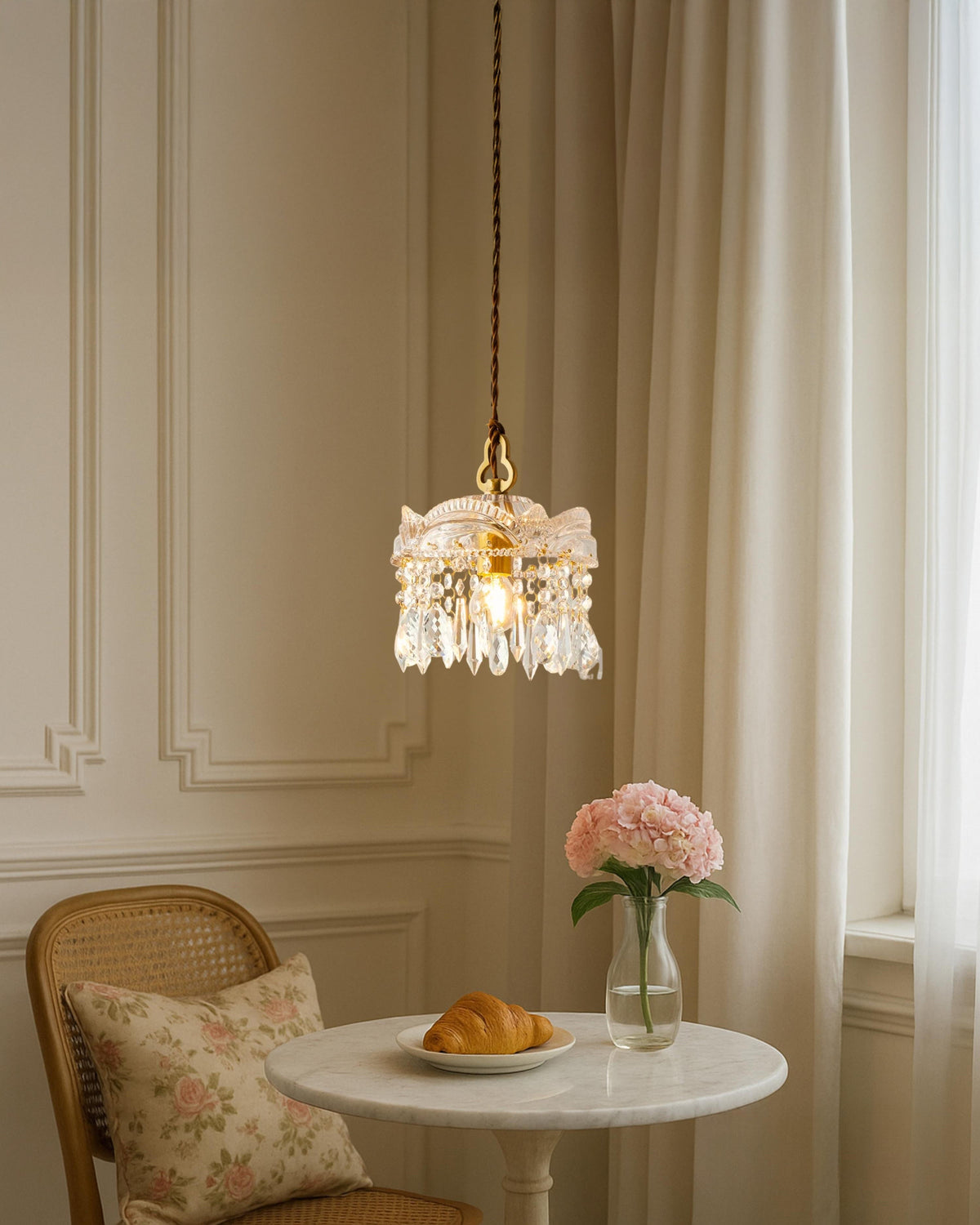 WOMO Crystal Fringe Pendant Light-WM3153 — product view 3