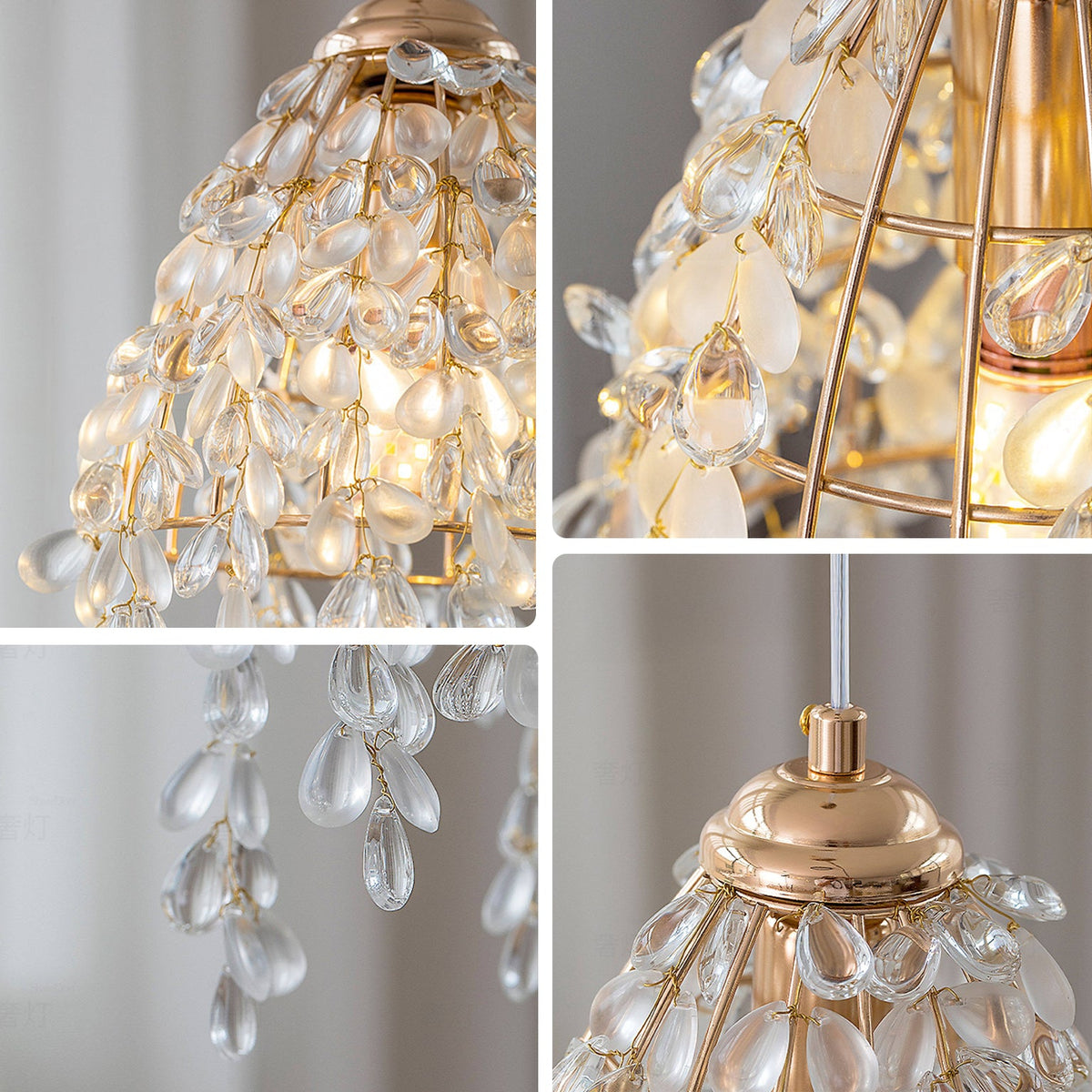 WOMO Glass Fringe Pendant Light-WM3154 — product view 6