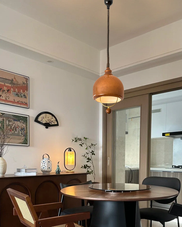 WOMO Amber Glass Dome Pendant Light-WM3159 — product view 5