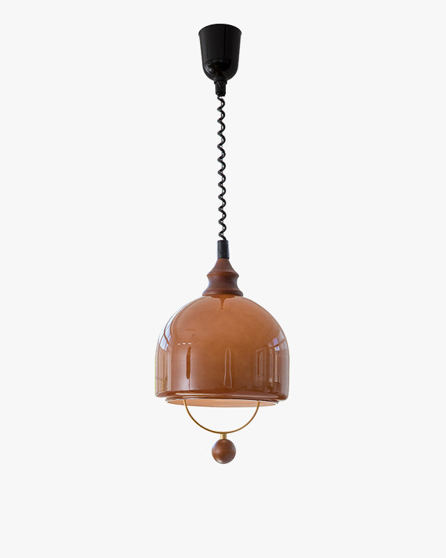 WOMO Amber Glass Dome Pendant Light-WM3159 — product view 1