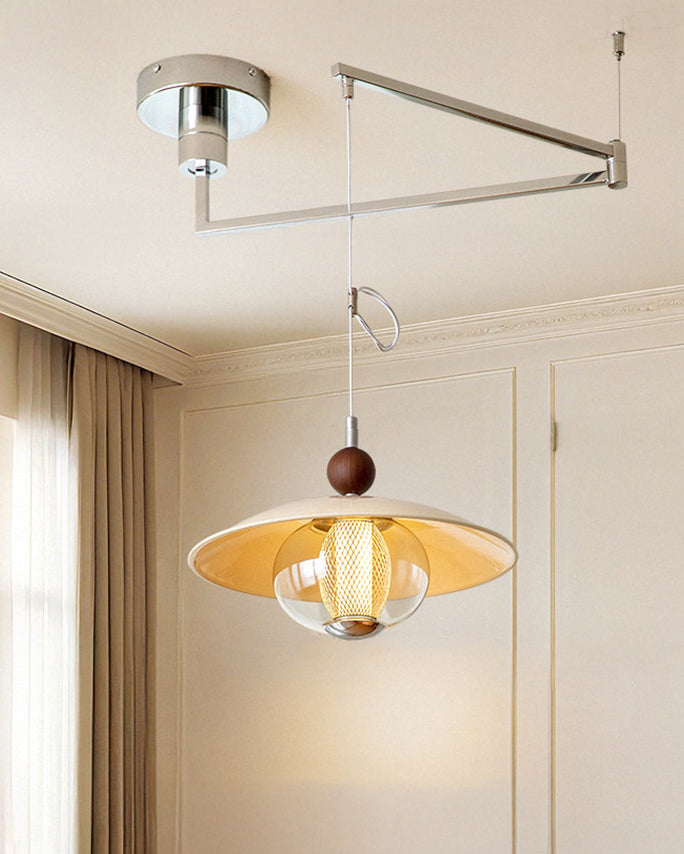 WOMO Glass Dome Swing Arm Pendant Light-WM3161 — product view 5