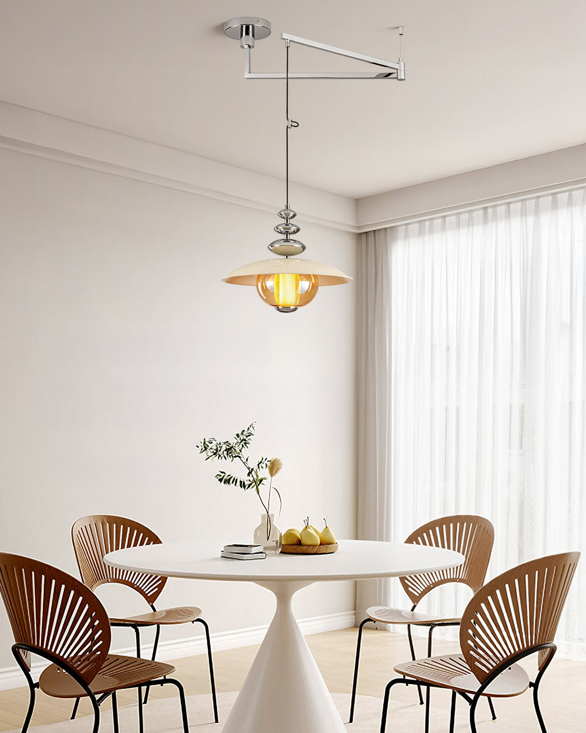 WOMO Glass Dome Swing Arm Pendant Light-WM3161 — product view 6