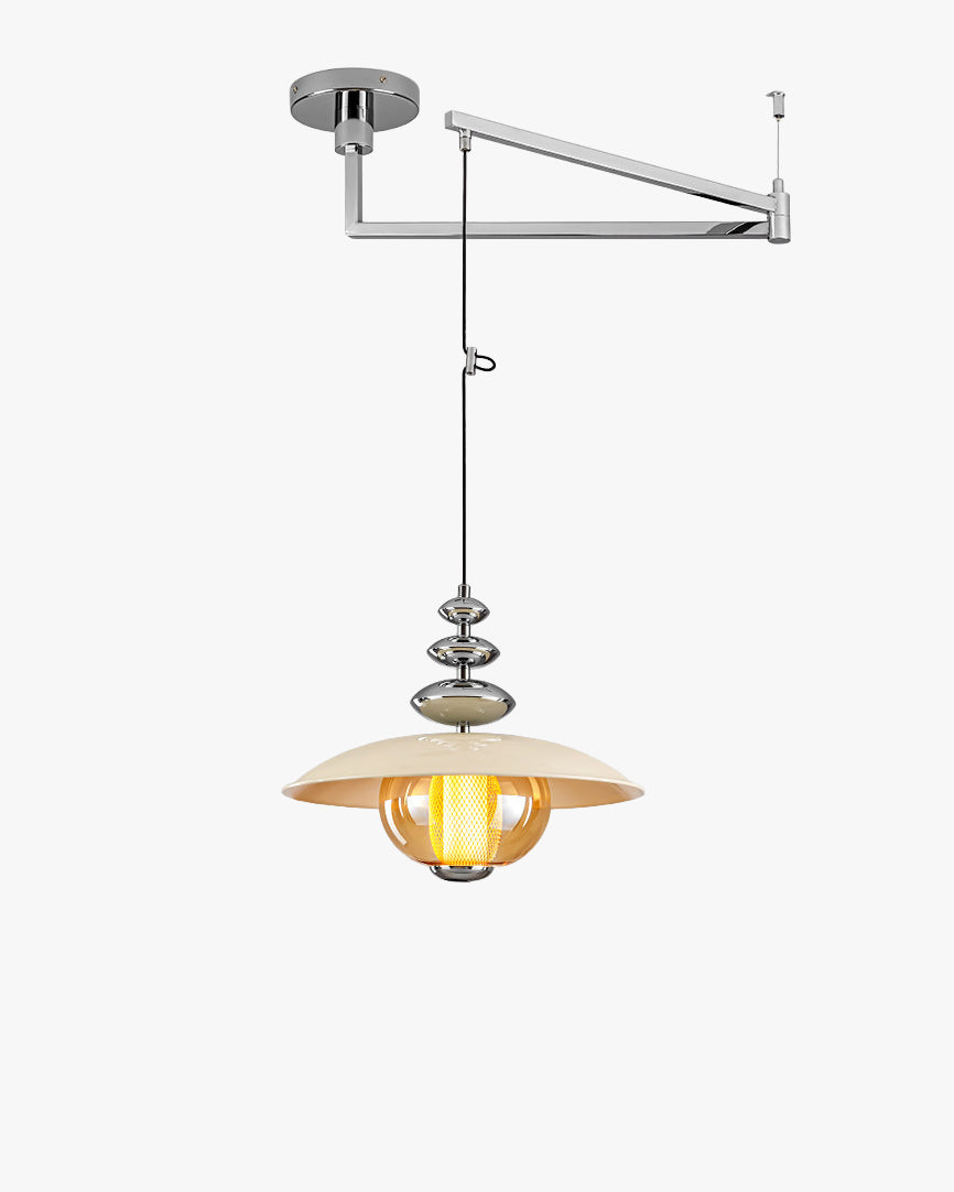 WOMO Glass Dome Swing Arm Pendant Light-WM3161 — product view 1