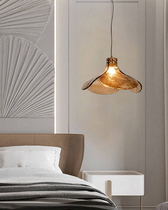 WOMO Amber Glass Petal Pendant Light-WM3163 — product view 2