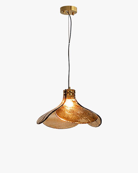 WOMO Amber Glass Petal Pendant Light-WM3163 — product view 1