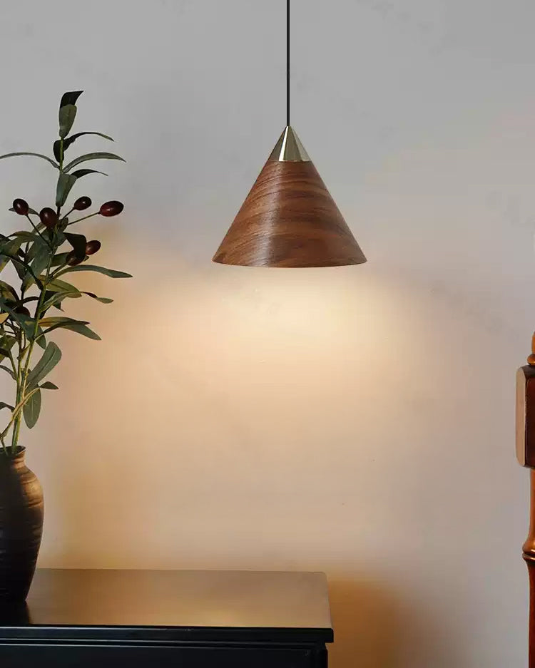 WOMO Walnut Cone Pendant Light-WM3167 — product view 6