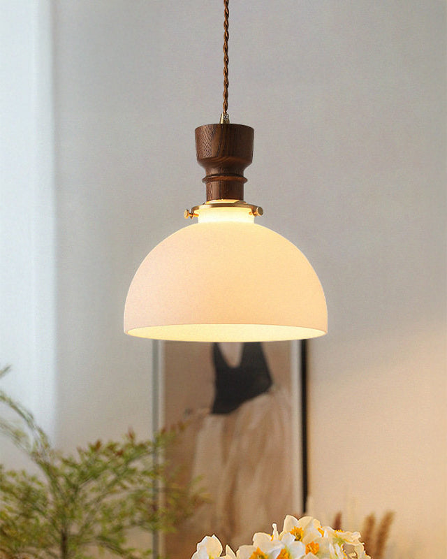 WOMO Frosted Glass Drum Pendant Light-WM3169 — product view 5