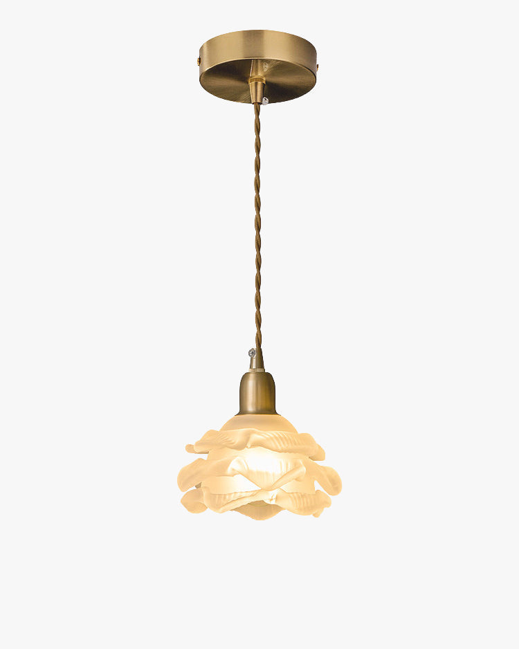 WOMO Cream White Glass Flower Pendant Light-WM3173 — product view 1