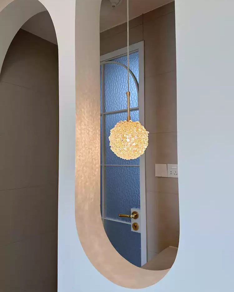 WOMO Gold Crystal Globe Pendant Light-WM3177 — product view 3