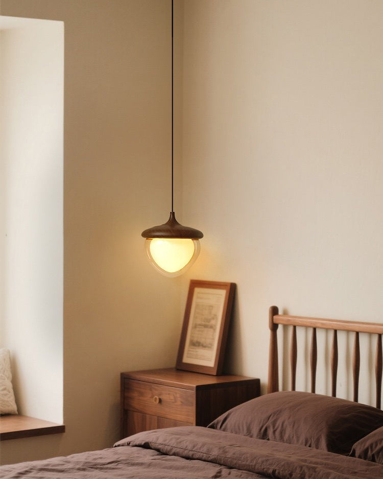 WOMO Walnut Glass Pinecone Pendant Light-WM3181 — product view 7