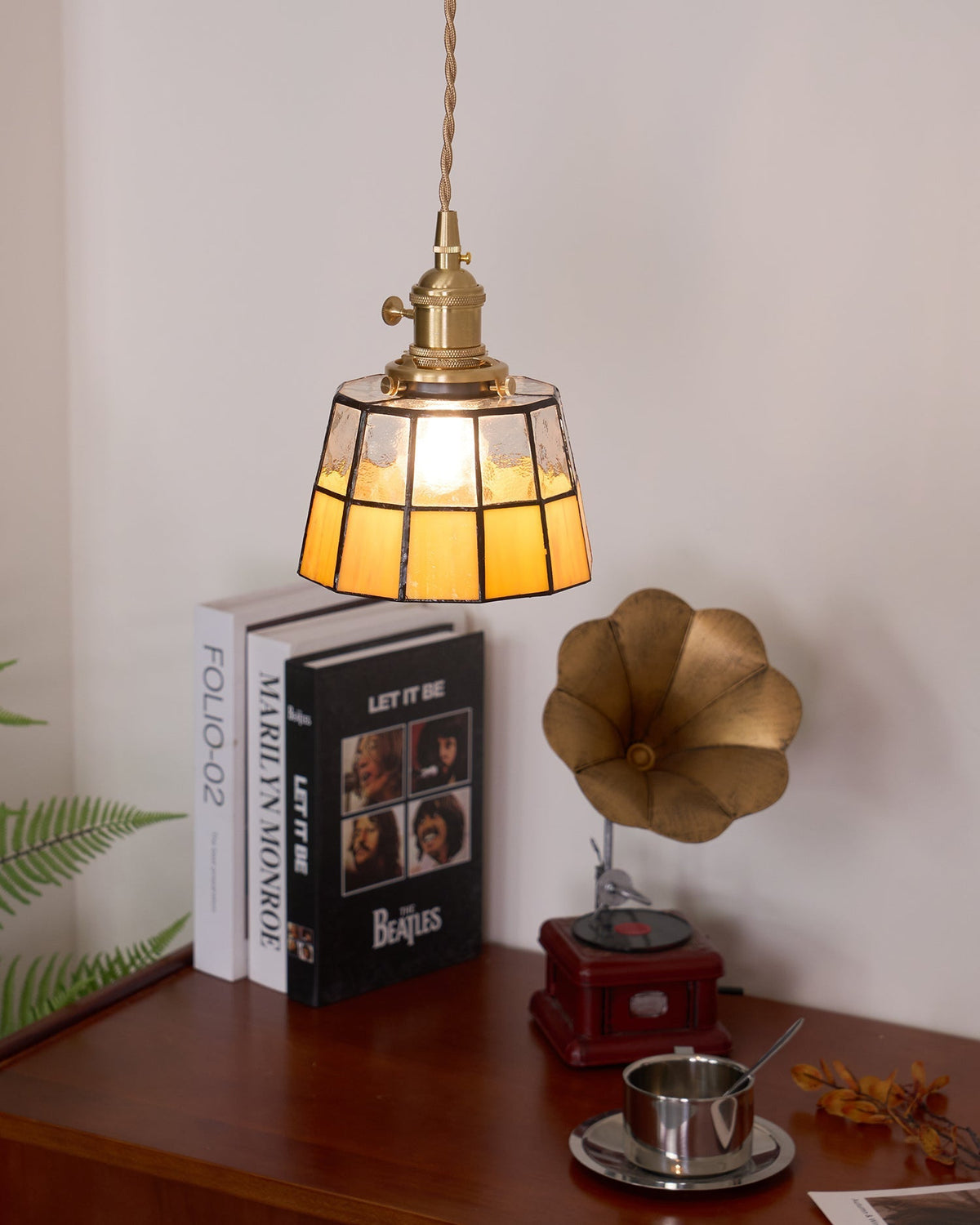WOMO Enamel Stained Glass Pendant Light-WM3183 — product view 2